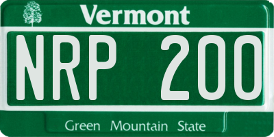 VT license plate NRP200