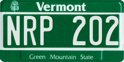 VT license plate NRP202