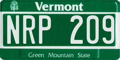 VT license plate NRP209