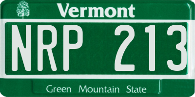 VT license plate NRP213