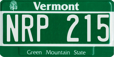 VT license plate NRP215