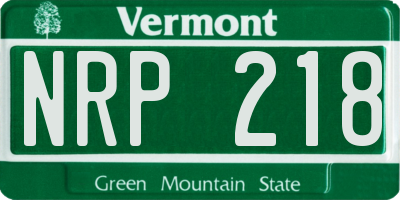 VT license plate NRP218