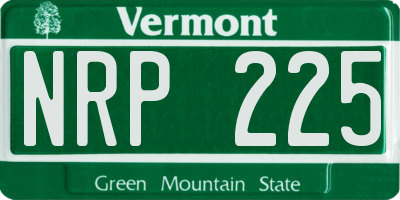 VT license plate NRP225