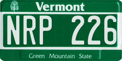 VT license plate NRP226