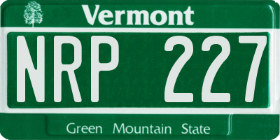 VT license plate NRP227