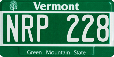 VT license plate NRP228
