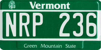 VT license plate NRP236