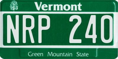 VT license plate NRP240