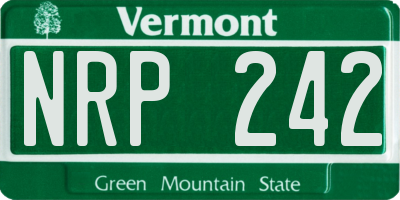 VT license plate NRP242