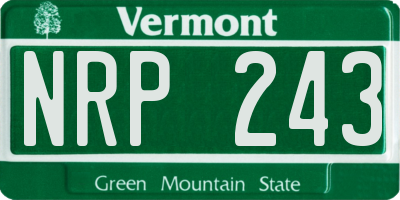 VT license plate NRP243