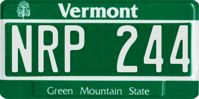 VT license plate NRP244