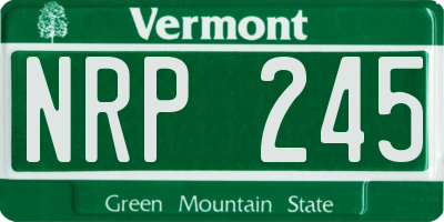 VT license plate NRP245