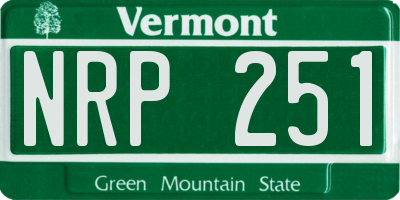 VT license plate NRP251
