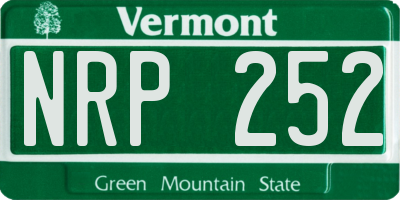 VT license plate NRP252