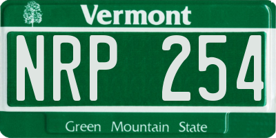 VT license plate NRP254