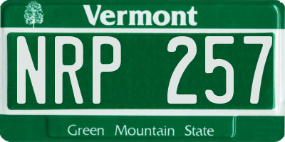 VT license plate NRP257