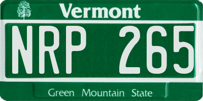 VT license plate NRP265