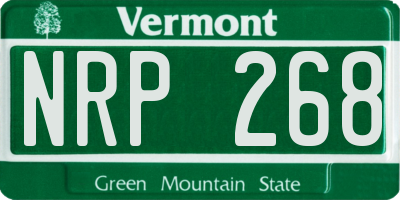 VT license plate NRP268