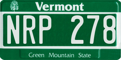 VT license plate NRP278