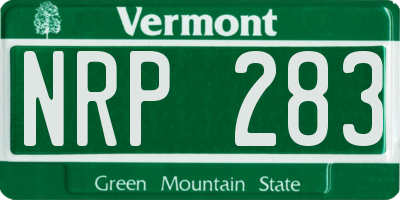VT license plate NRP283