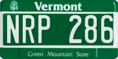 VT license plate NRP286