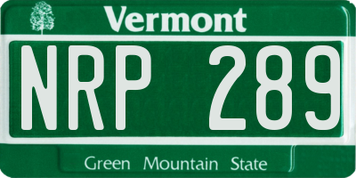 VT license plate NRP289