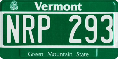 VT license plate NRP293