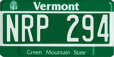VT license plate NRP294