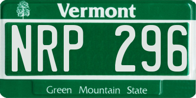 VT license plate NRP296