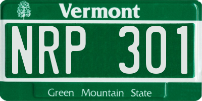 VT license plate NRP301
