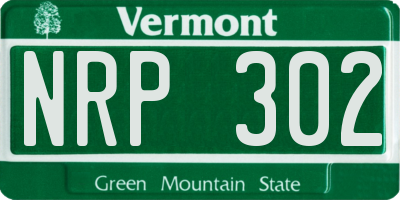 VT license plate NRP302