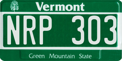 VT license plate NRP303