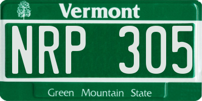 VT license plate NRP305