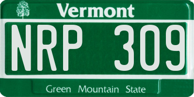 VT license plate NRP309