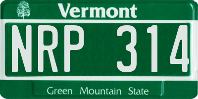 VT license plate NRP314