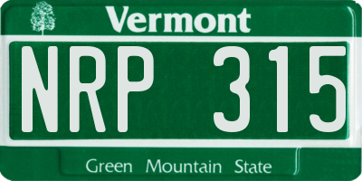 VT license plate NRP315