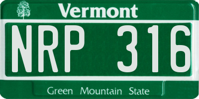 VT license plate NRP316