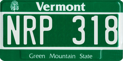 VT license plate NRP318