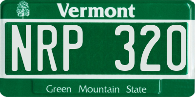 VT license plate NRP320