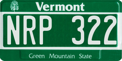 VT license plate NRP322