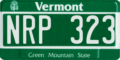 VT license plate NRP323