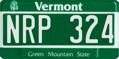 VT license plate NRP324