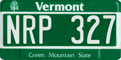 VT license plate NRP327