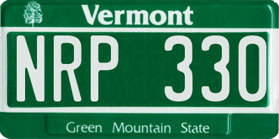 VT license plate NRP330