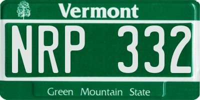 VT license plate NRP332