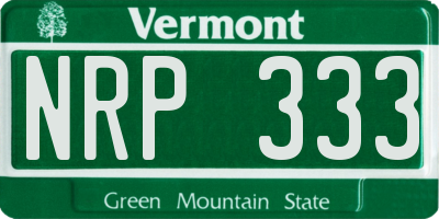 VT license plate NRP333