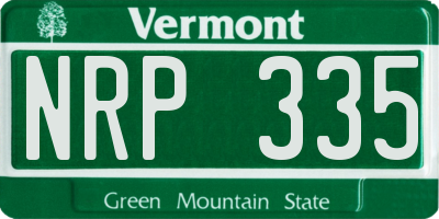 VT license plate NRP335