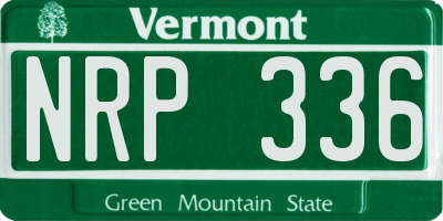 VT license plate NRP336