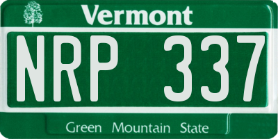 VT license plate NRP337