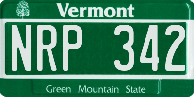 VT license plate NRP342